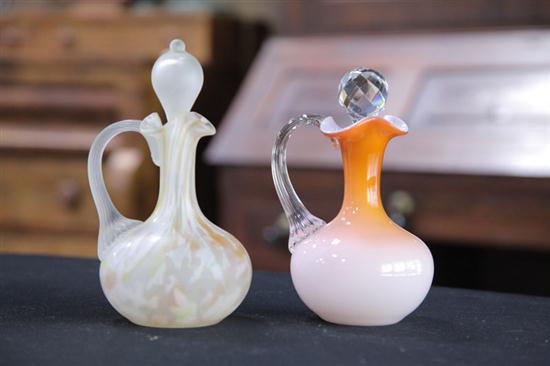 Appraisal: TWO ART GLASS CRUETS A Phoenix glass cruet with frosted