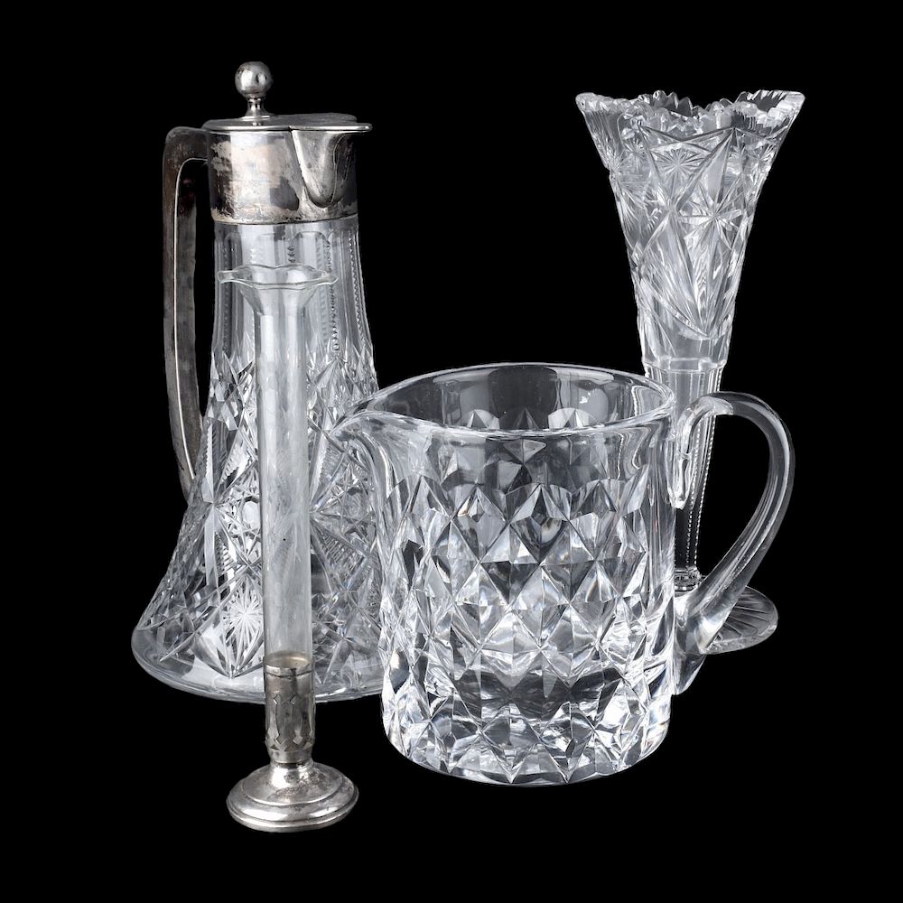 Appraisal: Four Vintage Glass Tableware Grouping of Four Vintage Glass Tableware