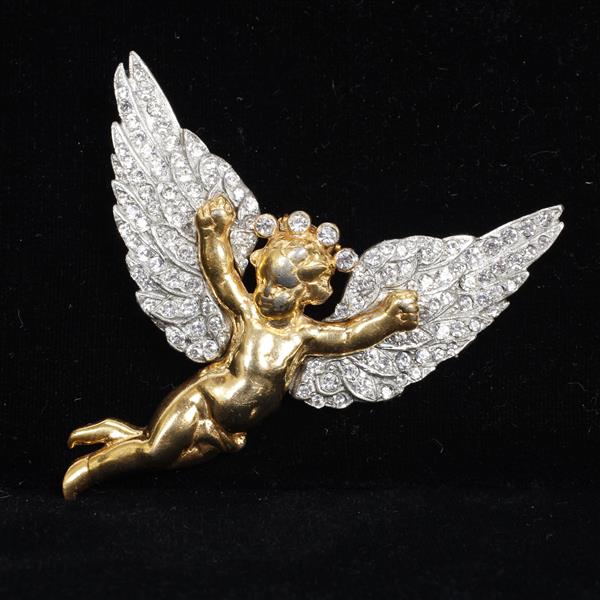 Appraisal: Eisenberg Original Angel Fur Clip Very good No missing stones