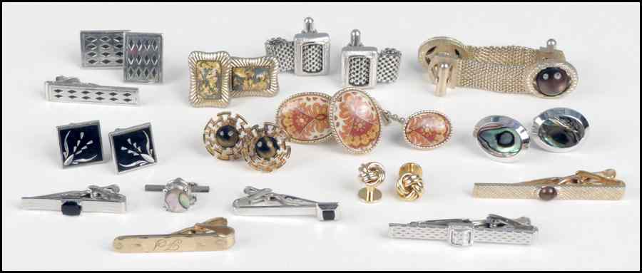 Appraisal: COLLECTION OF CUFFLINKS AND TIEBARS Condition No Specific Condition Recorded