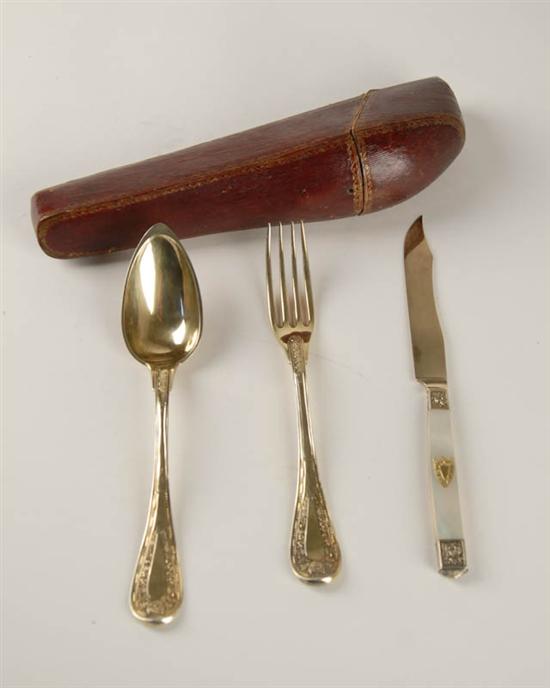 Appraisal: An Extraordinary th C French Sterling Traveling Flatware Set in