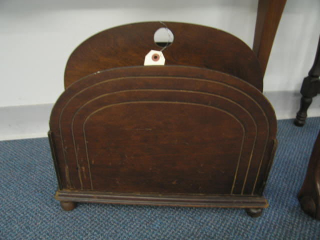 Appraisal: Mahogany Magazine Rack Deco Era