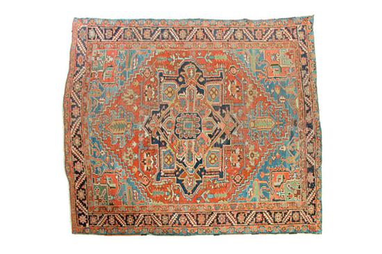 Appraisal: ORIENTAL RUG Heriz Good colors of blue red and green