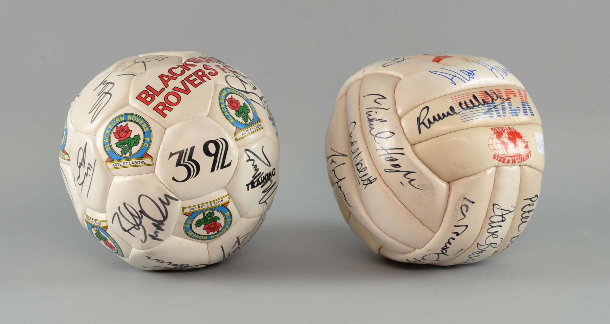 Appraisal: Two signed Footballs Liverpool ball signed by Steve Staunton Alan