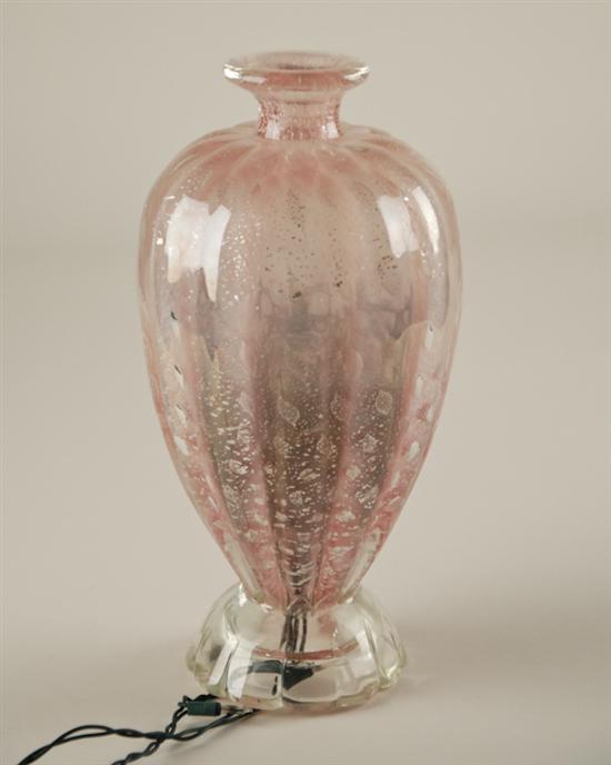 Appraisal: A Murano Art Glass Lamp Base translucent pink with speckles