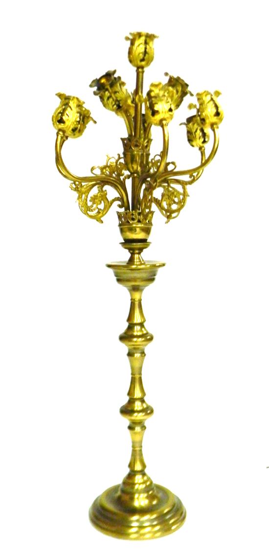 Appraisal: Rococo style candelabra form floor lamp brass electrified capable of