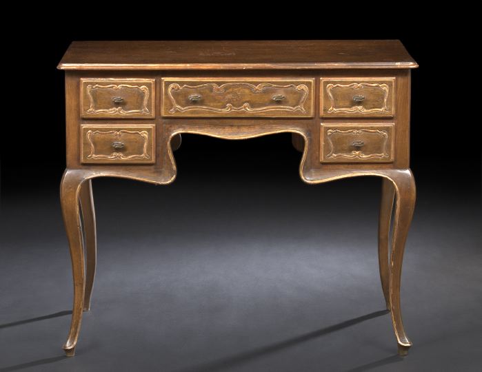 Appraisal: Louis XV-Style Giltwood and Mahogany Dressing Table early th century