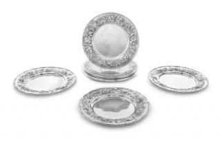 Appraisal: A Set of Eight American Silver Bread Plates S Kirk