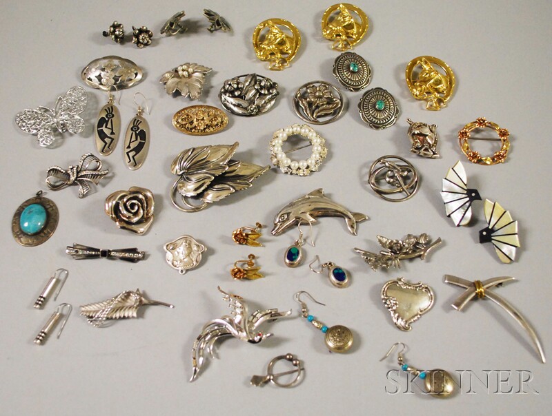 Appraisal: Small Group of Costume and Sterling Silver Jewelry some signed