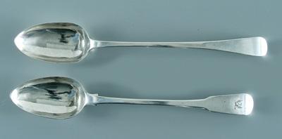 Appraisal: Two English silver spoons London George III one serving spoon