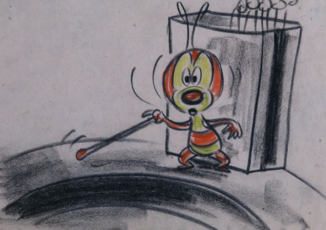 Appraisal: 'Buzz-Buzz' Donald Duck Production Drawing from the Walt Disney cartoon