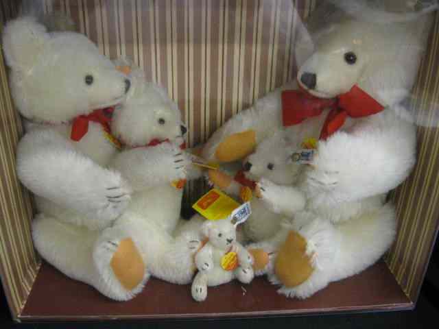 Appraisal: Steiff Plush Toy Bear Family bears ivory color mint in