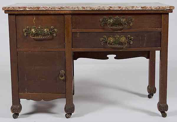 Appraisal: Marble Top Night Stand Early th century a factory-made night