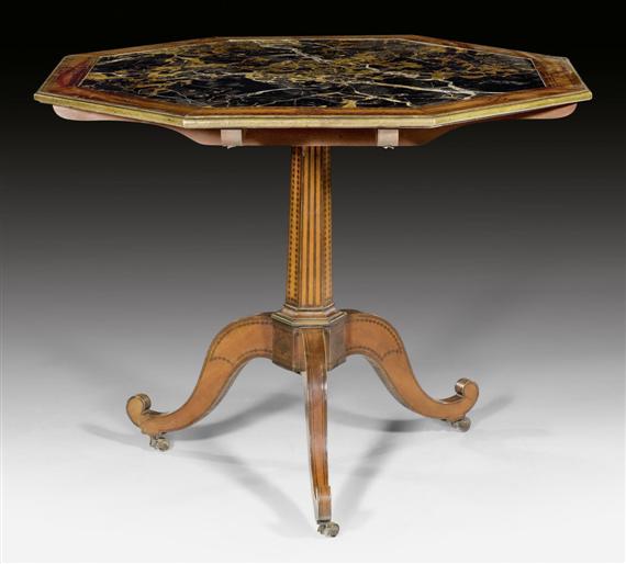 Appraisal: OCTAGONAL SALON TABLE Louis XVI Paris circa Mahogany and lemonwood