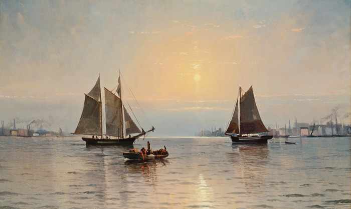 Appraisal: EDWARD MORAN American - New York Harbor oil on canvas