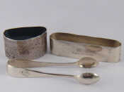 Appraisal: Two silver napkin rings one Victorian wt gm and a