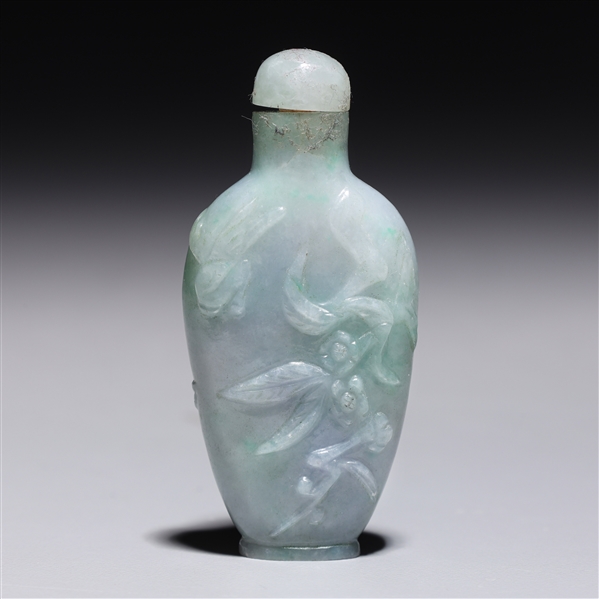 Appraisal: Antique Chinese early th century carved lavender and greenish jade