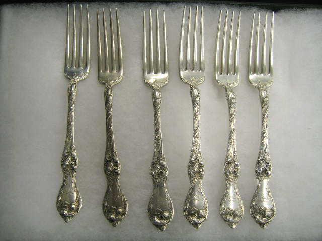 Appraisal: Victorian Sterling Silver Forks fancy floral by Wallace