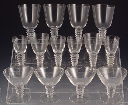 Appraisal: R LALIQUE FRENCH CRYSTAL STEMWARE pieces to include water goblets