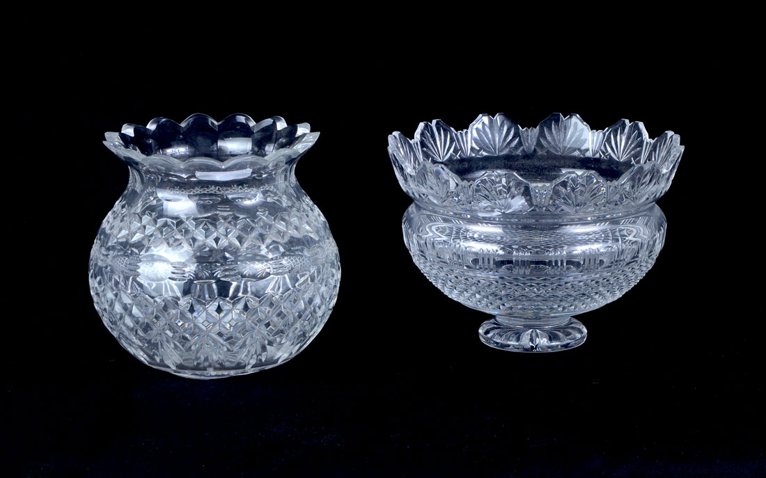 Appraisal: WATERFORD CRYSTAL BOWLS Both signed Waterford to include Monteith fruit