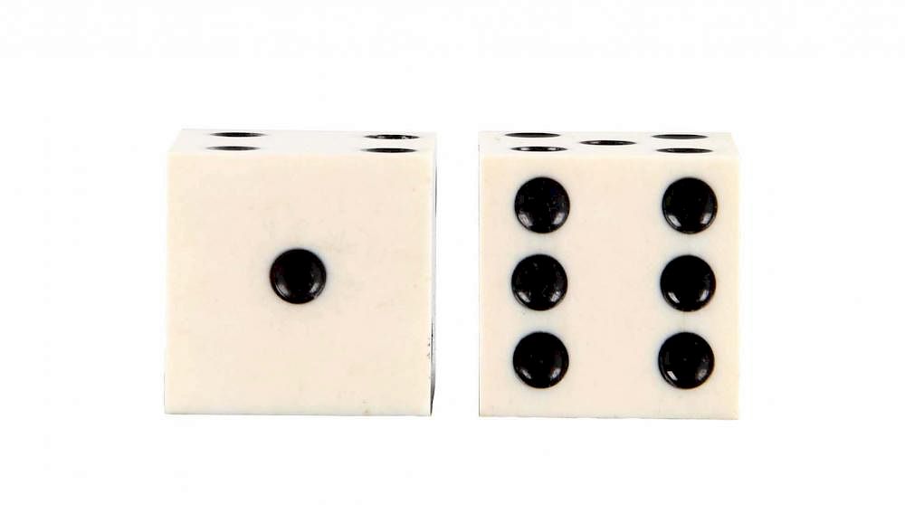 Appraisal: Pair of Ivory Dice Circa late 's Excellent Each L