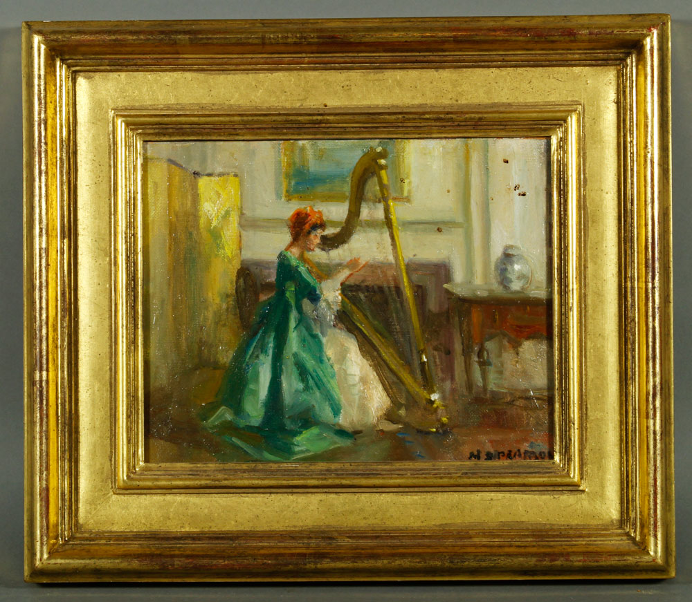 Appraisal: - Pearson Woman Playing Harp O B Marguerite Stuber Pearson