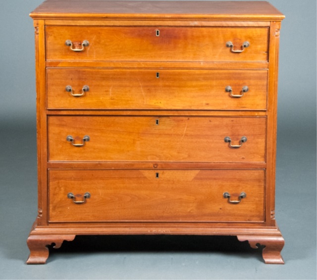 Appraisal: Possibly Maryland or Virginia Four long drawers with post and