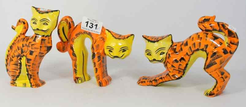 Appraisal: Lorna Bailey Limited Edition Comical Cats Set of Three Orange