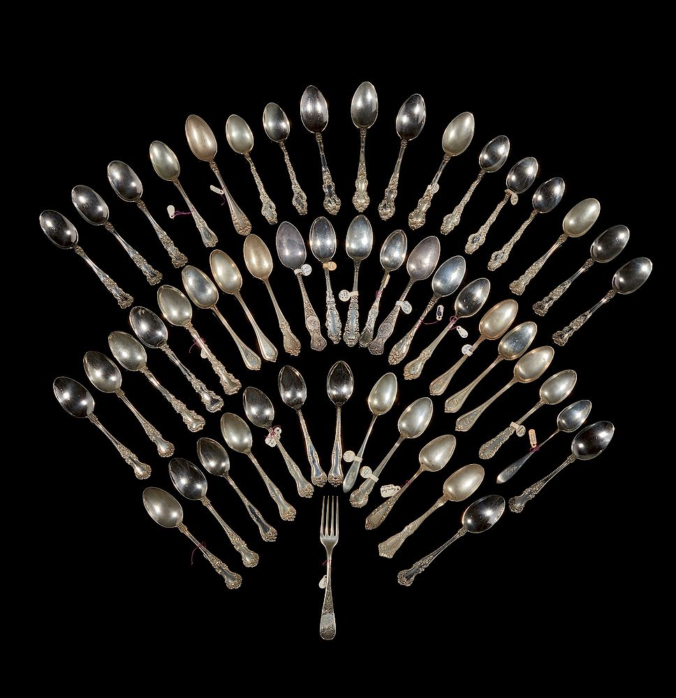 Appraisal: Assorted Sterling Silver Spoons Forty eight assorted sterling silver spoons