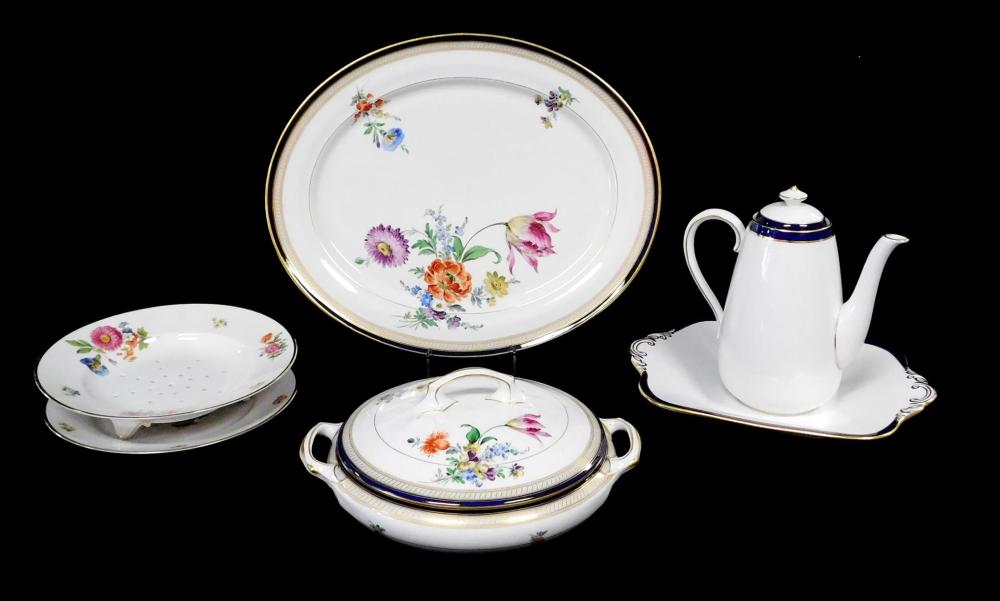 Appraisal: CHINA Meissen Spode and Rosenthal six pieces including Meissen covered