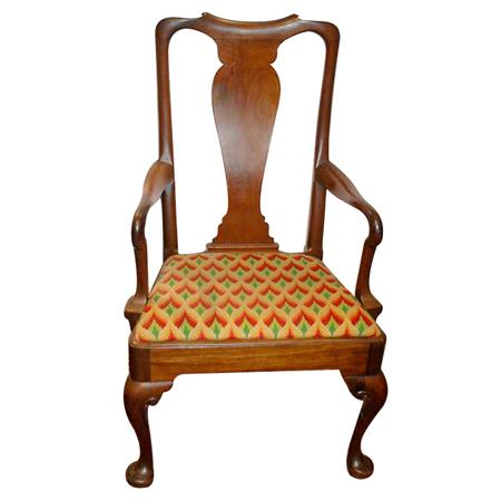 Appraisal: George II Style Mahogany Open Armchair Estimate -