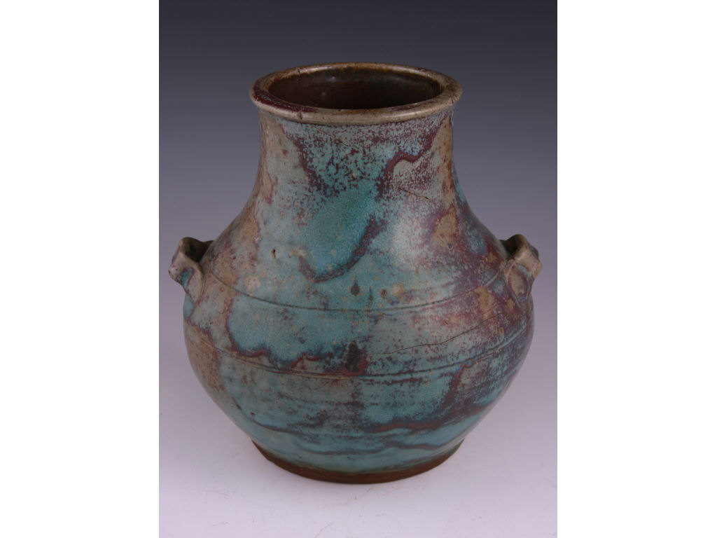 Appraisal: NC Pottery Jugtown Chinese Blue Han Vase ca s Ben