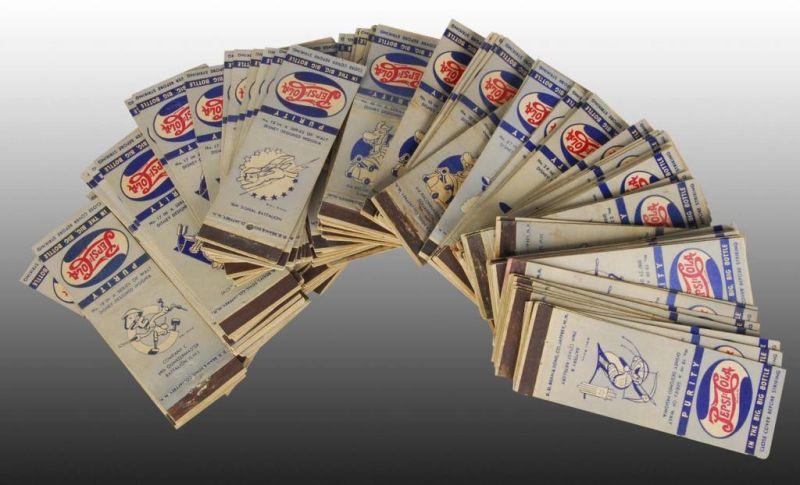 Appraisal: Approximately Pepsi Cola Matchbook Covers Description Circa s Random numbers