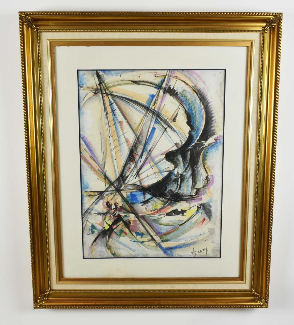 Appraisal: ROGER LERSEY FRENCH - Voilers Signed l r Watercolor on