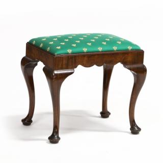 Appraisal: Queen Anne Style Stool mid th century with flame mahogany