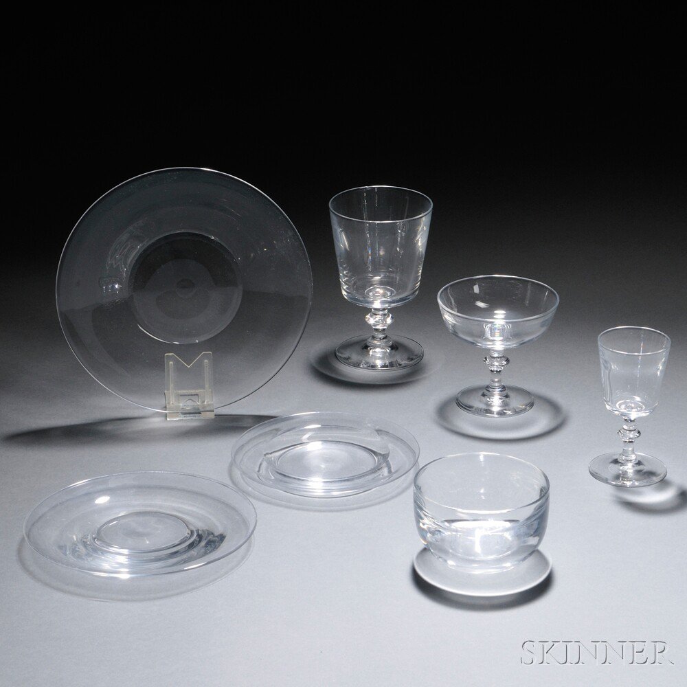 Appraisal: Eighty-one Pieces of Steuben Tableware Colorless crystal Corning New York