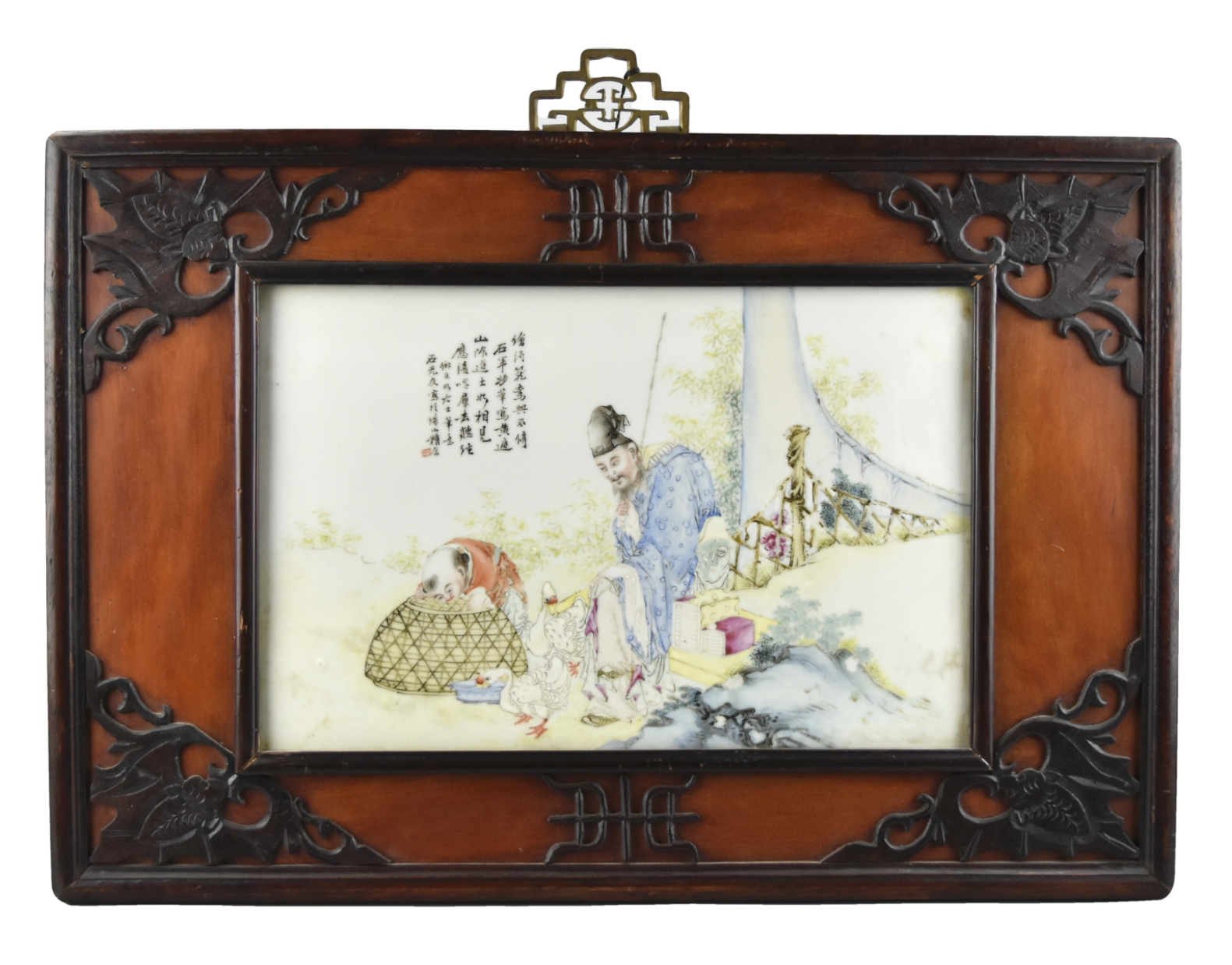 Appraisal: Chinese republic period finely painted famille rose plaque shows a