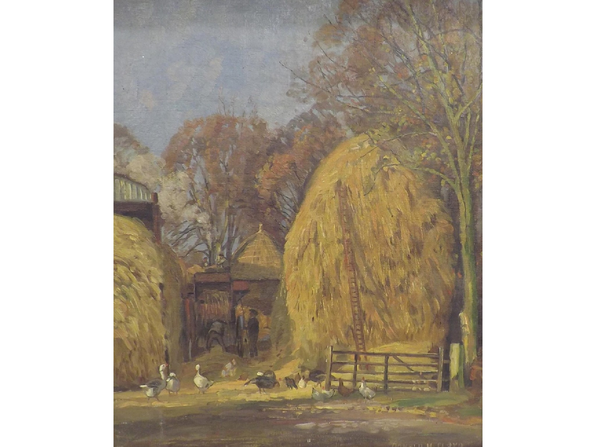 Appraisal: Donald H Floyd - - 'The Haystack' a sunlit farmyard