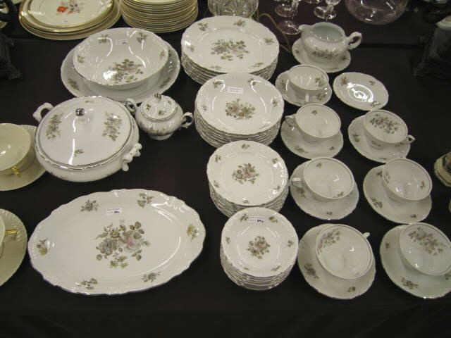 Appraisal: Pc Winterling China Dinner Service floral decor platinum trim with