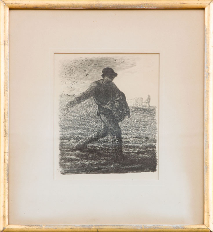 Appraisal: JEAN FRAN OIS MILLET - LE SEMEUR Lithograph in black