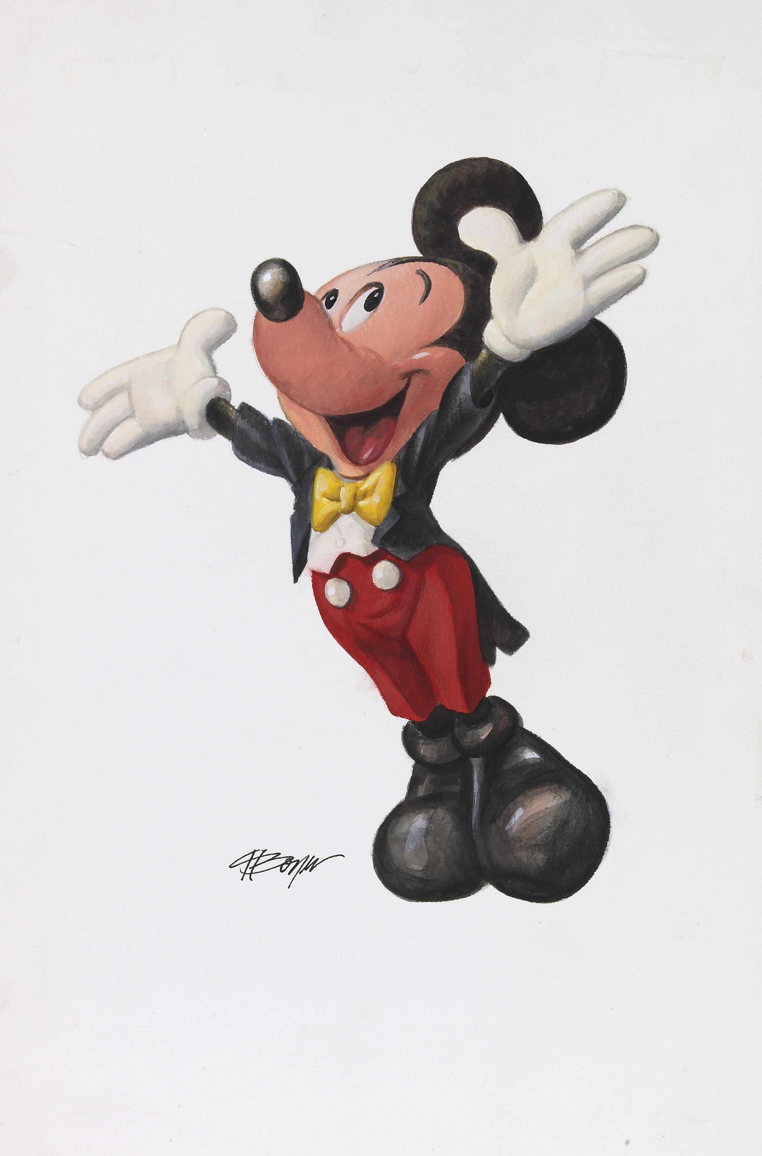 Appraisal: A Charles Boyer watercolor of Mickey Mouse watercolor on artist's