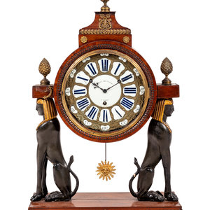 Appraisal: A French Egyptian Revival Gilt Bronze Mounted Mahogany Clock Dial