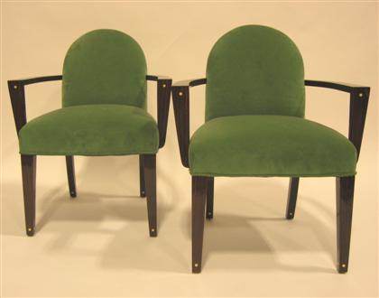 Appraisal: Pair of Art Deco style arm chairs th century H