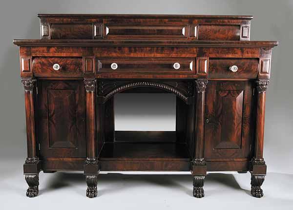 Appraisal: An American Classical Carved Mahogany Sideboard early th c probably