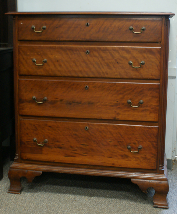 Appraisal: drawer cherry Chippendale chest fluted columns and OG feet feet