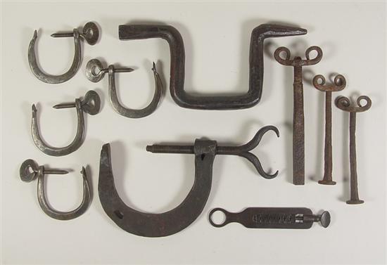 Appraisal: Group of Clamps Wagon Bolts th Century Five clamps and