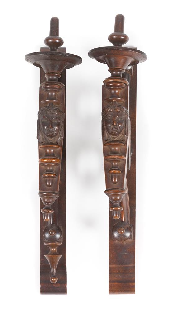 Appraisal: Sale Lot A Pair of Victorian Walnut Carved Brackets each