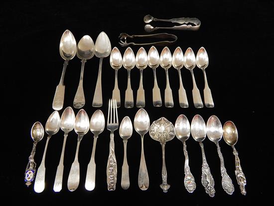 Appraisal: SILVER Twenty-six pieces of sterling coin and tested silver flatware