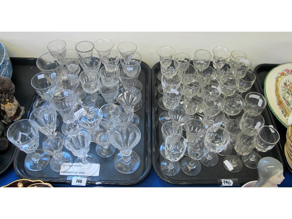 Appraisal: Two trays of Victorian drinking glasses including ale and dram