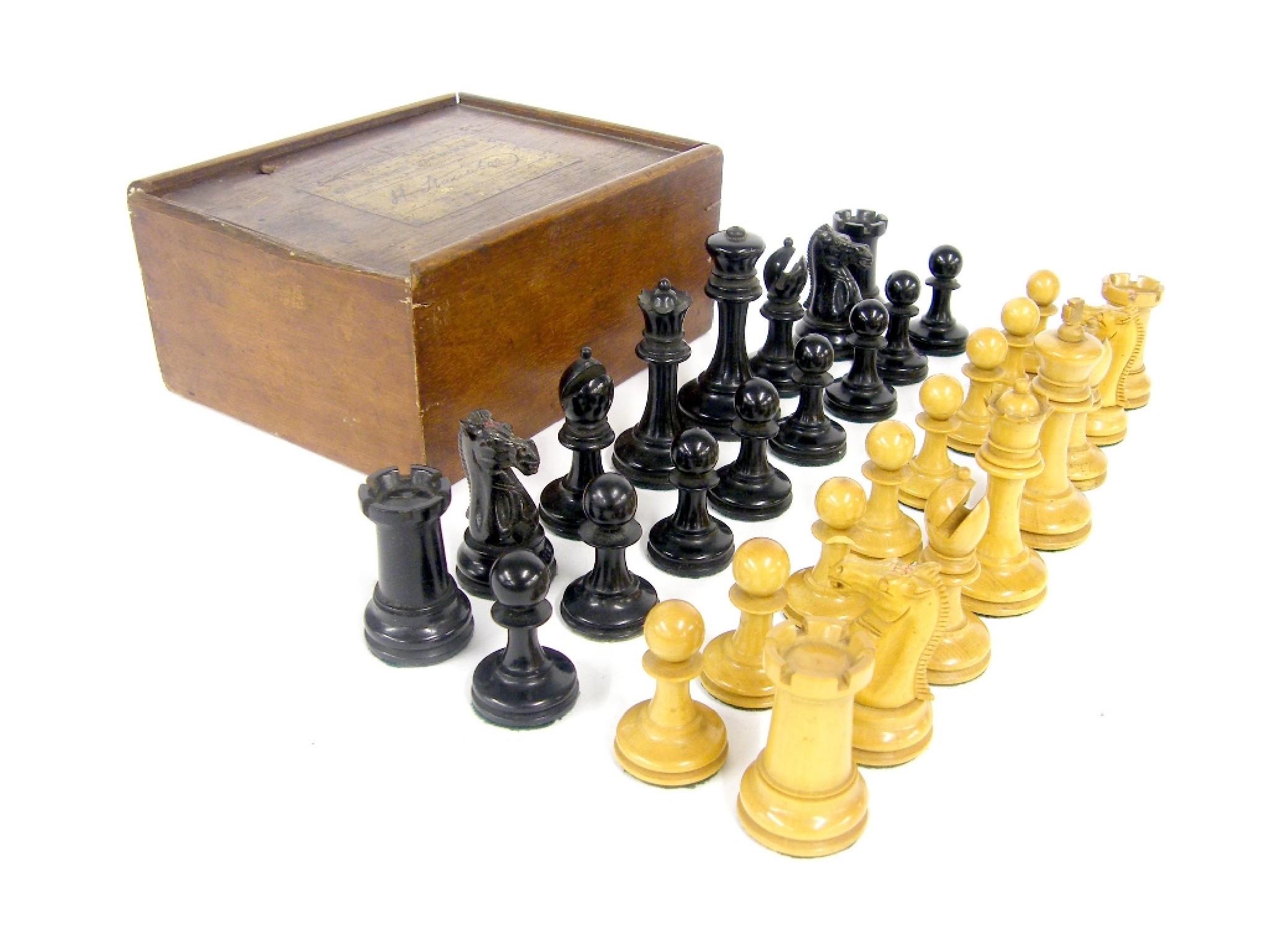 Appraisal: Jaques Staunton chess set height of king cm within a